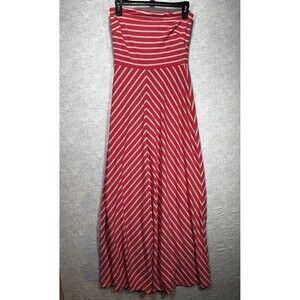The Limited Striped Strapless Maxi Dress Size Small Pink Gray Jersey